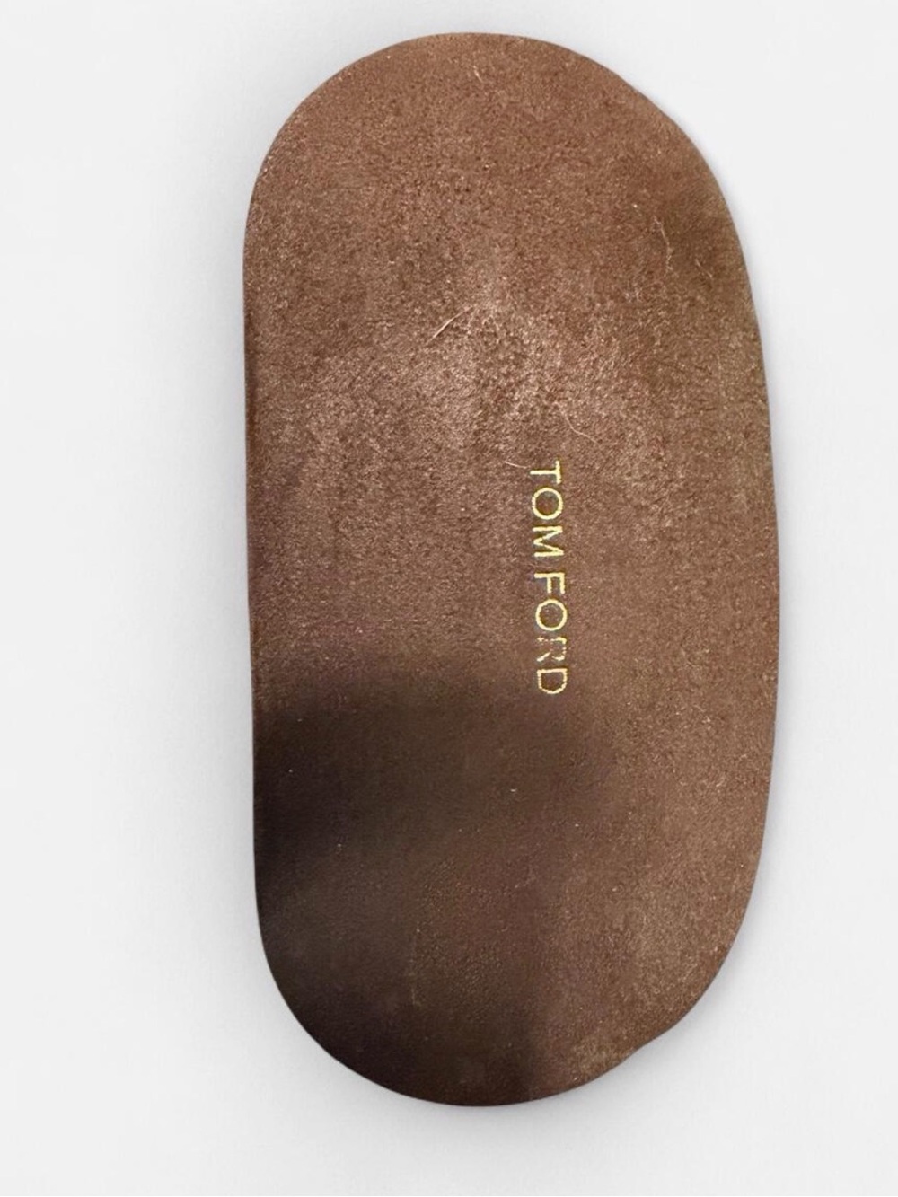 Tom Ford Brown Suede Sunglasses Case Gold Logo